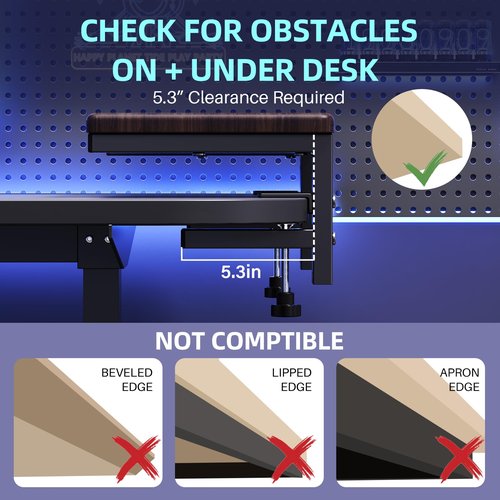 3 in 1 Clamp on Desk Extension & Monitor Shelf,16.5" Desktop Organizer, Adjustable Height Heavy Duty Desk Shelf Organizer for Gaming,Printer Stand,Computer Monitor and Laptop Riser,Office Accessories
