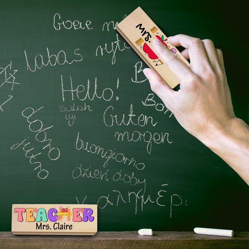 XRLSG Personalized White Board Eraser Custom Teacher Gifts with Printed Name & Design for Teacher Appreciation Gift Classroom Accessory