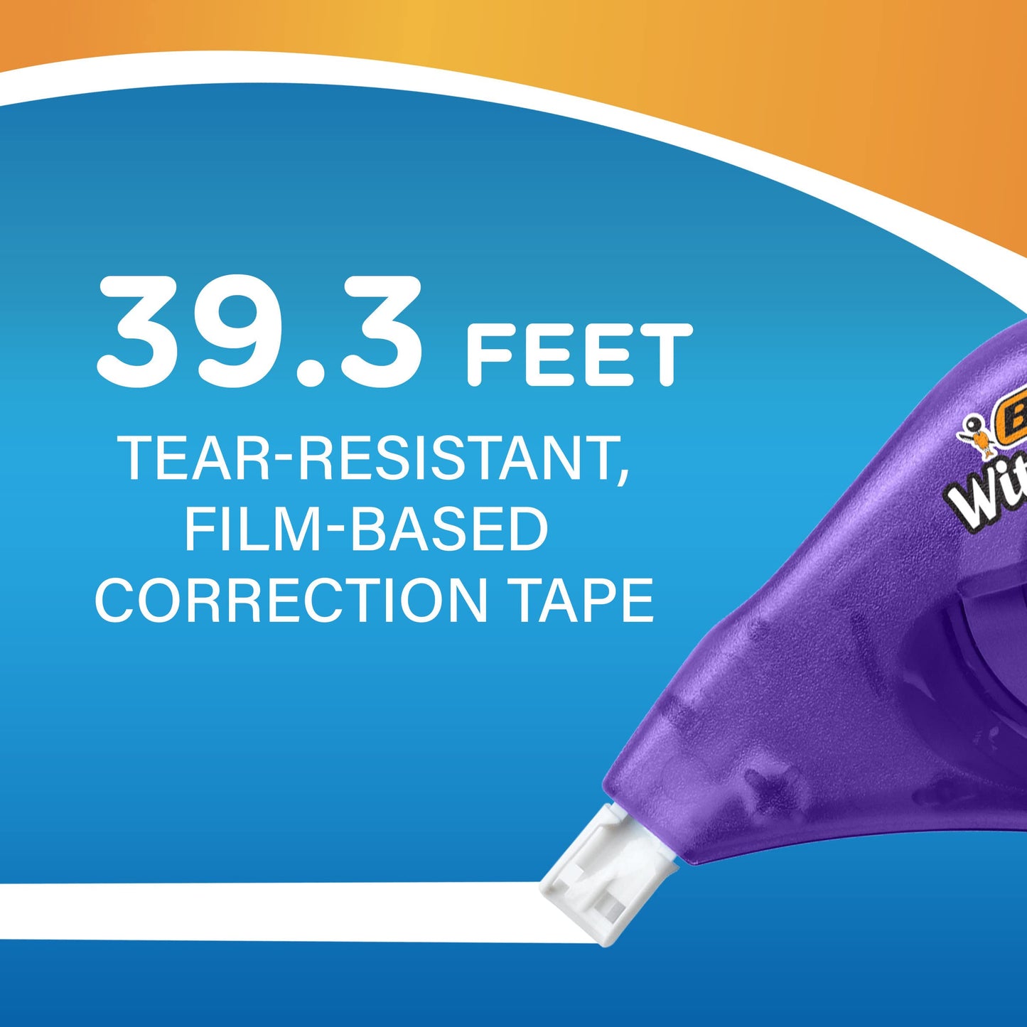 BIC Wite-Out EZ Correct Correction Tape, School Supplies for Students and Teachers, Applies Dry, No Dry Time, Tear Resistant, 4-Count Pack in White