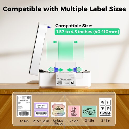 SVANTTO Bluetooth Thermal Shipping Label Printer 4x6, Compatible with Windows/Mac/Android/iOS, High-Speed 4x6 Label Printer for USPS, UPS, Ebay, Etsy, Shopify, Poshmark, Inkless Printing