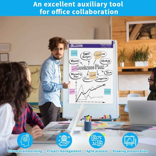 31 PCS Sticky Easel Pad Set, 25 x 30 in Large Note Pads Easel Pads Flip Chart Paper, Anchor Chart Paper, Giant White Sticky Anchor Chart Papers with Sticky Note Masking Tape, Markers,Big Meeting Notes