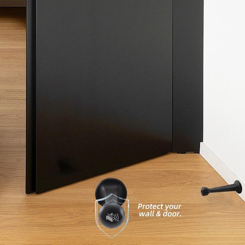 Home Master Hardware 12-Pack Heavy Duty Door Stops - 3" Matte Black Door Stoppers for Wall Protection