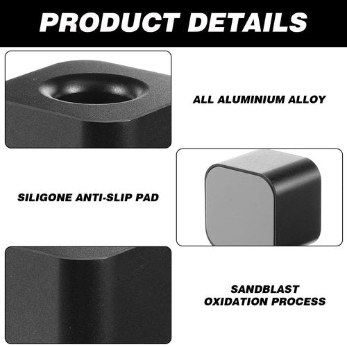 4 Pieces Single Pen Holder For Desk, Solid Metal Fountain Pen Stand, Square Pen Stand, Mini Pen Display Stand Toothbrush Holder, Desk Organizer Accessory, For Home, Office, Students, Teachers (Black)