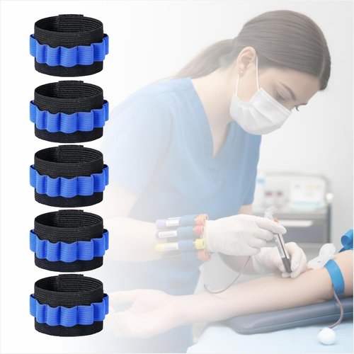 Phlebotomy Tube Holder Wristband - Hands-Free Blood Draw Accessory with 8 Collection Tubes | Ideal for Nursing Students & Training Labs (5 Pcs Set)
