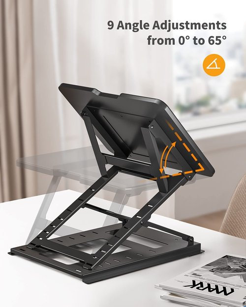 HUANUO Adjustable Laptop Riser - 9 Adjustable Angles, Easy Sit or Stand, Fits 15.6 Inch Laptop & Notebook