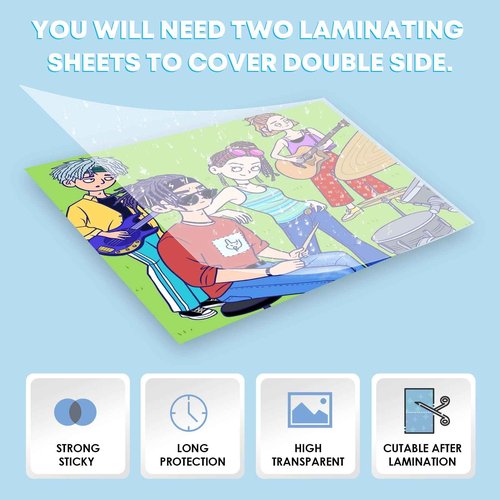 HTVRONT 20 Sheets Self Laminating Sheets + 100 Sheets Glossy Printable Vinyl Sticker Paper