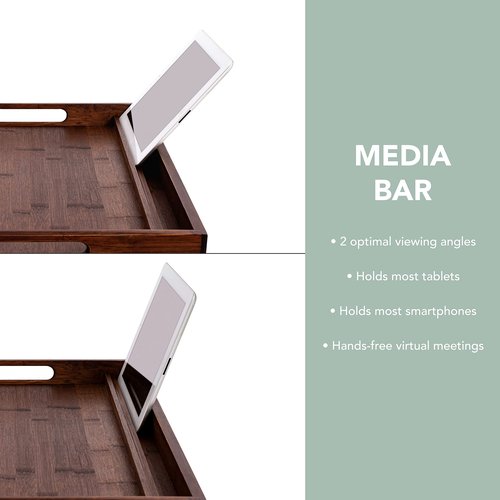 ROSSIE HOME Extra Large Bamboo Bed Tray, Lap Tray, Lap Desk with Phone Holder - Fits up to 17.3 Inch Laptops and Most Tablets - Java - Style No. 78112