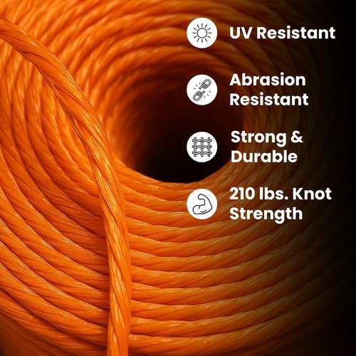 Bridon MAX® Baler Twine WR210 x 6,500' – Orange Premium Strength Agricultural Twine – Made in USA – Single Spool for Large Square Bales
