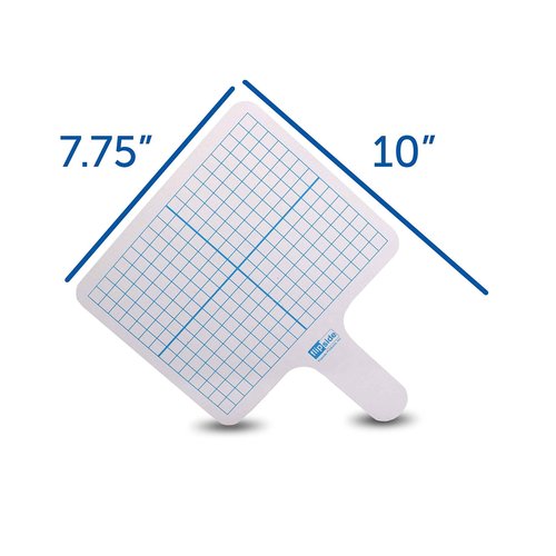 Flipside Products Rectangular Graph Dry Erase Answer Paddles, Double-Sided, Auction, Handheld Whiteboard, Handle Response Board, Classroom Dry Erase, Math Practice, Pack of 12