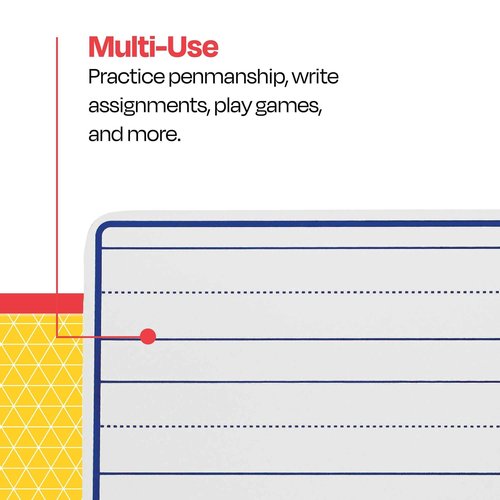School Smart Lined Dry Erase Boards, 12 x 18 Inches, Pack of 10