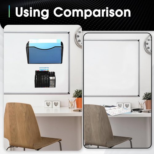 2 Pack Magnetic File Holder, Hanging File Organizer Pencil Holder Magazine Document Paper Holders, Dry Erase Marker Pen Holders, Perfect for Whiteboard, Refrigerator and Locker Accessories