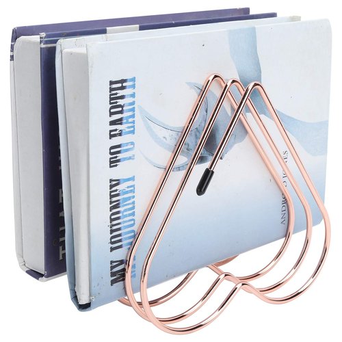 Rose Gold File Organizer School Supplies Desk Book Storage Rack Telescopic Files Folder Stand Organizer Craft Supplies Decorationrose Gold Rose Gold Desk Accessories (Rose Gold)