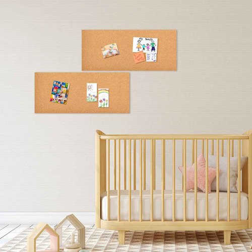 Aitakatta 17x8 Cork Board Tiles Bulletin Board, 1/2" Thick Self-Adhesive Cork Boards for Walls, Cork Tiles Vision Board for Home, Office, School, Bulletin Board Decorations(12mm,12pc)