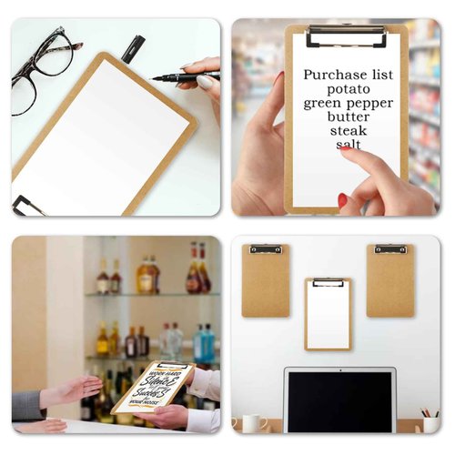 YAYODS 40 Pack Mini Clipboard 6 x 9 Clipboards Bulk, A5 Wood Clipboard Small Clipboards with Low Profile Clip, Memo Size Clip Boards for Home, Office, Classroom Supplies