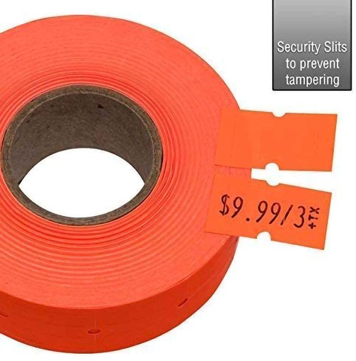 Perco 1 Line White & Fluorescent Red Labels - 16,000 Blank Price & Date Gun Labels Bundle
