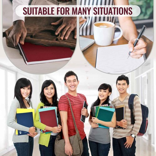 Henoyso 5 Pcs Jumbo Left Handed Notebook 100 Sheets/200pages Left Handed Workbook 11 x 9 Inches Spiral Notebook Lefty Notebooks for Easier Lefty Use Supplies(Elegant Color)