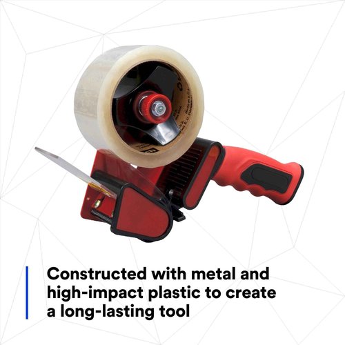 3M Scotch Box Sealing Tape Dispenser HR83, Portable, Hand-Held, High-Impact Plastic, 3 in