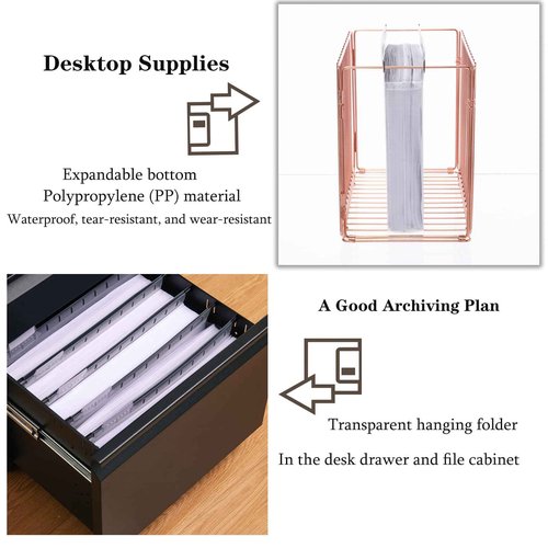 Fei Bi Large Capacity Plastic Hanging Folder, 20 Pack Reinforced Extended Hanging Folder Letter Size, Heavy 2-inch Expansion, Office Hanging Folder Organizer, White Transparent