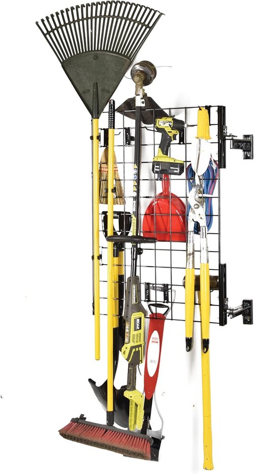Garage Organizer Panel - Wall Mounted Pivoting System | 22-Piece Kit for Efficient Storage
