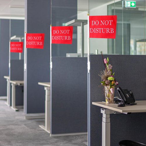 SmoothNovelty 6 Pack Double Sided Do Not Disturb Desk Sign Flag Office Privacy Signal with Clip Do Not Disturb Desk Sign for Office Cubicles, Workspaces