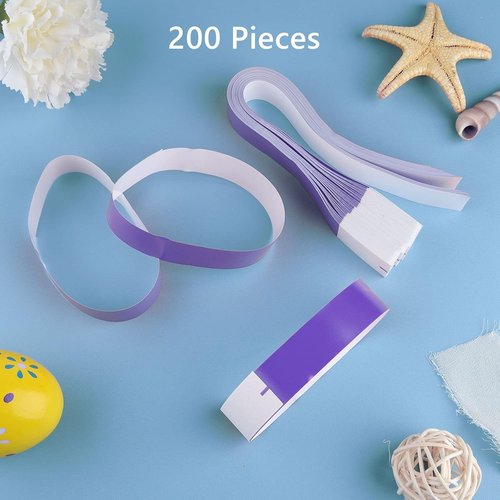 ASTARON Paper Wristbands - 200 Pcs Purple Event Bracelets | Waterproof & Lightweight for Parties