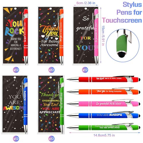 Aartner 60 Sets Employee Appreciation Gifts Pens Bulk Staff Thank You Gifts with Bookmarks Favors Items Black Ink Ballpoint Pen Inspirational for Collegue Party Guests Her Him Women Men Friends