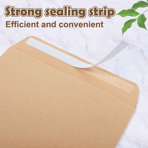 Feifeiya 200 Pcs License Plate Envelopes 13 x 6.5 Inch Brown Kraft Mailing Envelopes for License Plate Pictures Business Documents Invitation Cards (Fresh)