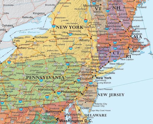 Classic Elite Wall Map Mural Poster - 24x36 USA Laminated Design for Home or Office