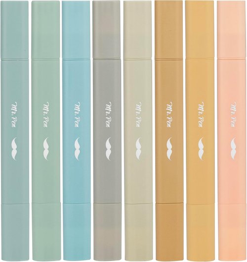 Mr. Pen Aesthetic Bible Highlighters - No Bleed Through, Assorted Colors, 8-Piece Set for Journaling & School Supplies