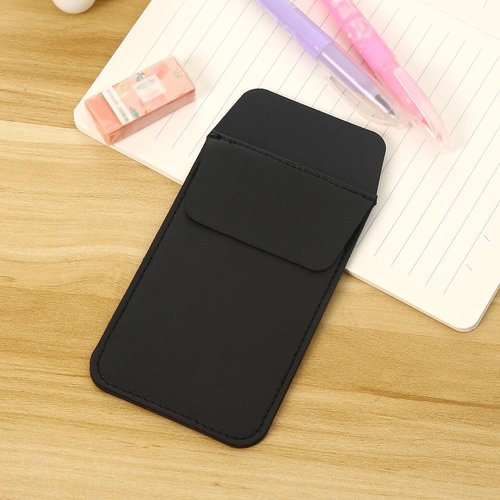 CTFRQC Pocket Protector, 1 Pack PU Leather Heavy Duty Pen Holder Pouch for Shirts, Lab Coats, Pants - Multi-Purpose - Holds Pens, Pointers, Pencils, and Notes （Black）