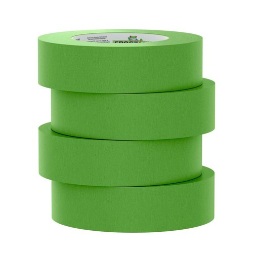 FrogTape Multi-Surface Painters Tape with PAINTBLOCK, 1.5 Inch Wide (1.41 In. x 60 Yds), Medium Adhesion, Green, 4 Rolls (240660)