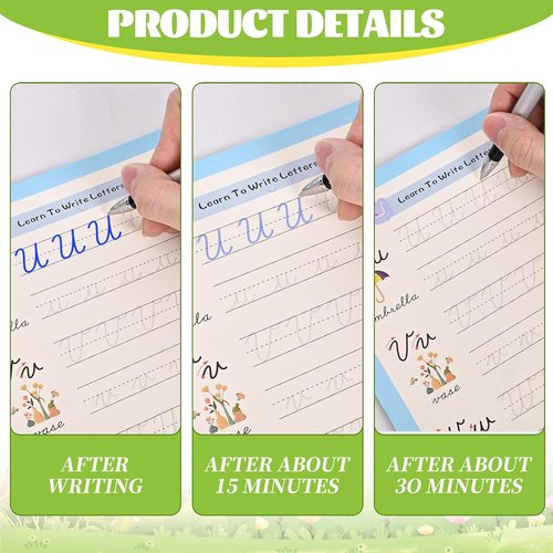 AALGO Cursive Handwriting Workbook - Reusable Practice Book for Kids & Beginners | Learn Letters, Words & Sentences