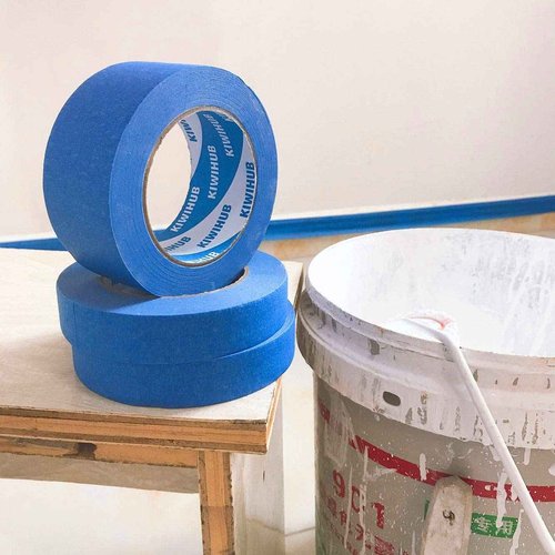 KIWIHUB 12 Rolls 2" (1.88”/48mm) X 55 Yards Pro-Grade Blue Painters Tape, Medium Adhesive That Sticks Well but Leaves no Residue Behind