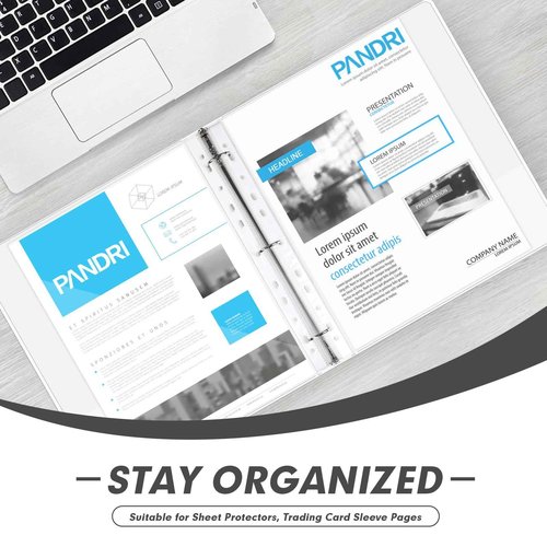 3 Ring Binder 2 Inch, PANDRI 6 Pack 2-Inch Binder Fits Letter Size 8.5'' x 11'' Paper, Versatile Binders for Office Home School, 2 Pockets, White