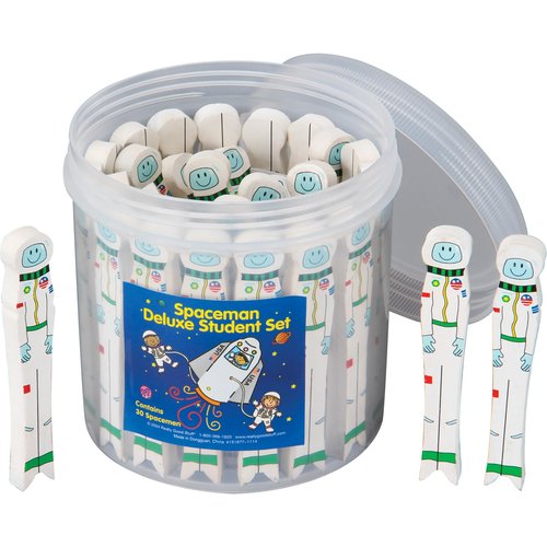 Really Good Stuff Teacher & Student Spaceman Kit – 30 Student Size, 1 Teacher Size With Reusable Storage Container | Writing Spacers For Kids, Learning Tool, Finger Spacing, Classroom Must Haves