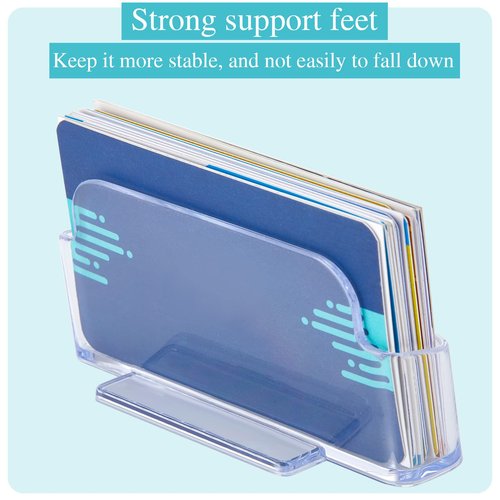 Thenshop 64 Pack Business Card Holder Desktop Business Card Stand Acrylic Holder Stand Clear Postcard Display for Home Office Desk Table (Desktop Style)