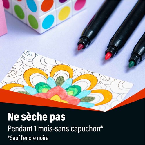 BIC Intensity Felt Tip Pens, Writing Pens with 20 Fine and 12 Medium Tips, Vibrant Colouring Pens, School Supplies for Kids or Adults, 32 Pack