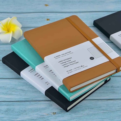 Coopay 24 Pack A5 Journal Notebooks Bulk, 160 Pages, 100GSM Thick Paper, 8.3 x 5.5 inch Hardcover Lined Leather Journals for Writing Office School Business,Bulk Notebook for Work Men Women (Brown)