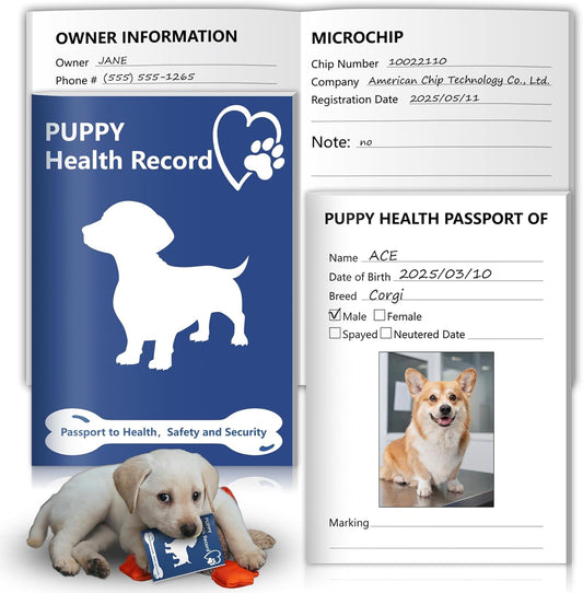 1 Pack Puppy Shot Record Booklets 12 Sheets Per Pack Dog Vaccination Record Book Dog Health Records 5*3.5inch Dog Information Record Notebook dog medical and vaccine book for Pet Lovers Doggy Medical