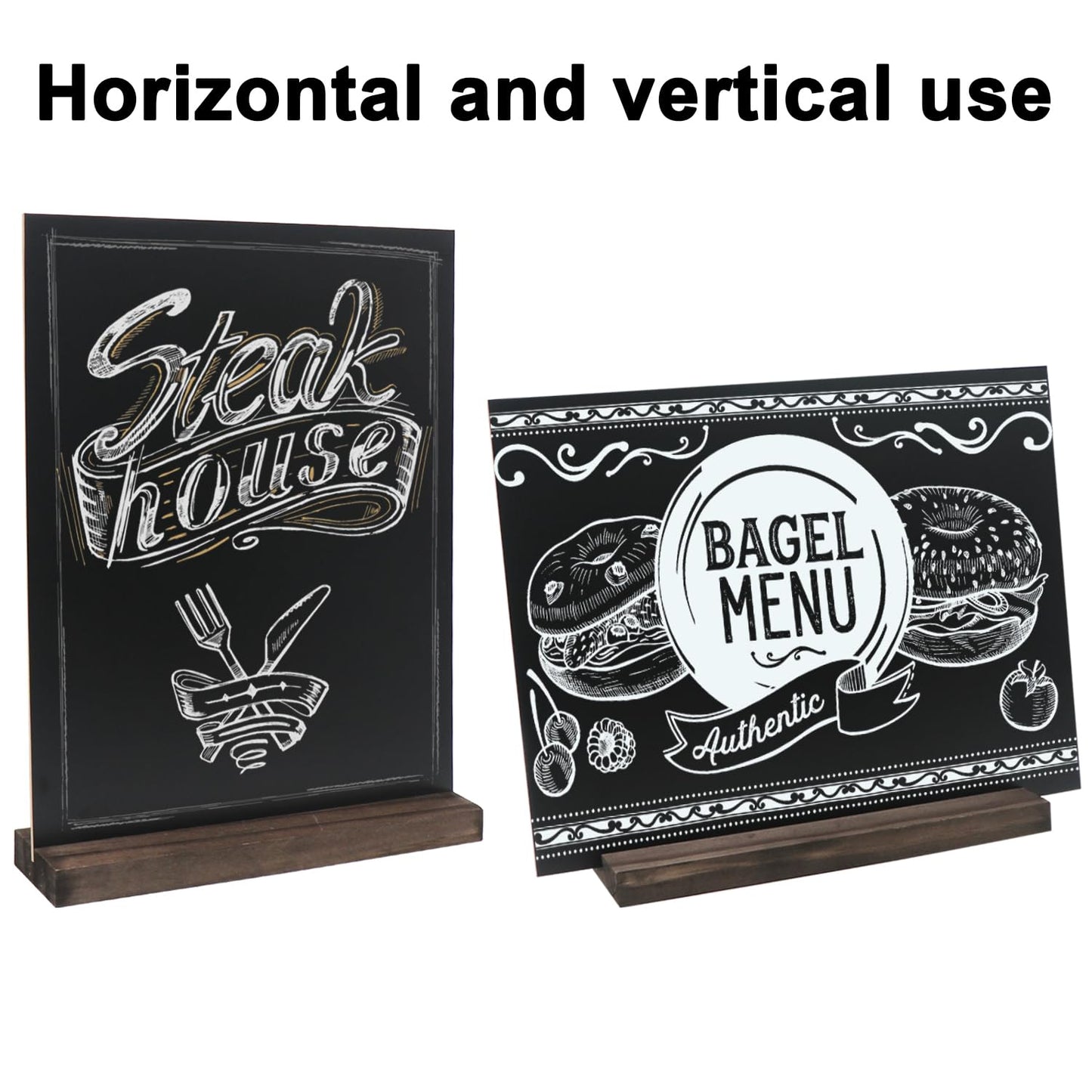 Tabletop Chalkboard Sign with Base Stand 1 Pack 8.5 x 11inch Double Side Standing Menu Boards Food Signs for Party Buffet Wedding Bar and Restaurant
