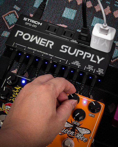 STRICH SPS-20 Guitar Power Supply 10 Isolated DC Output for 9V/12V/18V Effect Pedal