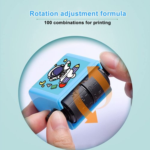 4PCS Teaching Stamps for Kids,Smart Math Roller Stamps,Math Practice Stamps,Addition Subtraction Multiplication Division Math Learning Stamps for Home Preschool Kindergarten Classroom Supplies