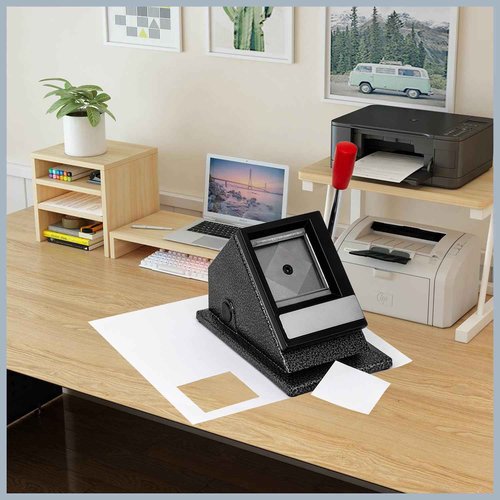 IQINGYJ Passport ID Photo Cutter, 50 x 50 mm, Manual, Black, Alloy Steel, Metal Handle