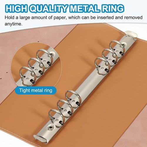 PATIKIL A6 PU Leather Binder Cover - Refillable 6 Ring Loose Leaf Notebook Folder | Green