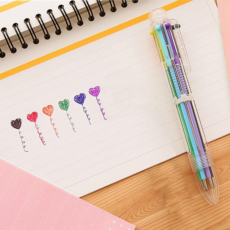 Ohlove 25Pcs 6-in-1 Retractable Ballpoint Pens for Office School Supplies Students Children (0.5mm)