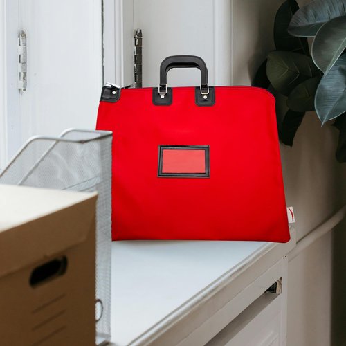 Cardinal bag supplies Large Locking Document Bag with Handles, Security Bag with Lock, HIPAA Compliant, 16 x 20 inch (Red)