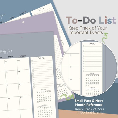 Guasslee Desk Calendar 2025-2026, 19-Month School Year Desk/Wall Calendar, 2025 Jun-2026 Dec, 2025 14" X 11" Monthly Planner With Thick Paper For Office Home School Organizing