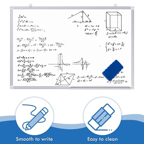 TRIPOLLO White Board Dry Erase 36 x 24 inches, Magnetic Dry Erase Board Whiteboard for Wall, Aluminum Frame Hanging Whiteboard Marker Board Writing Board (36 x 24 inch Silver)