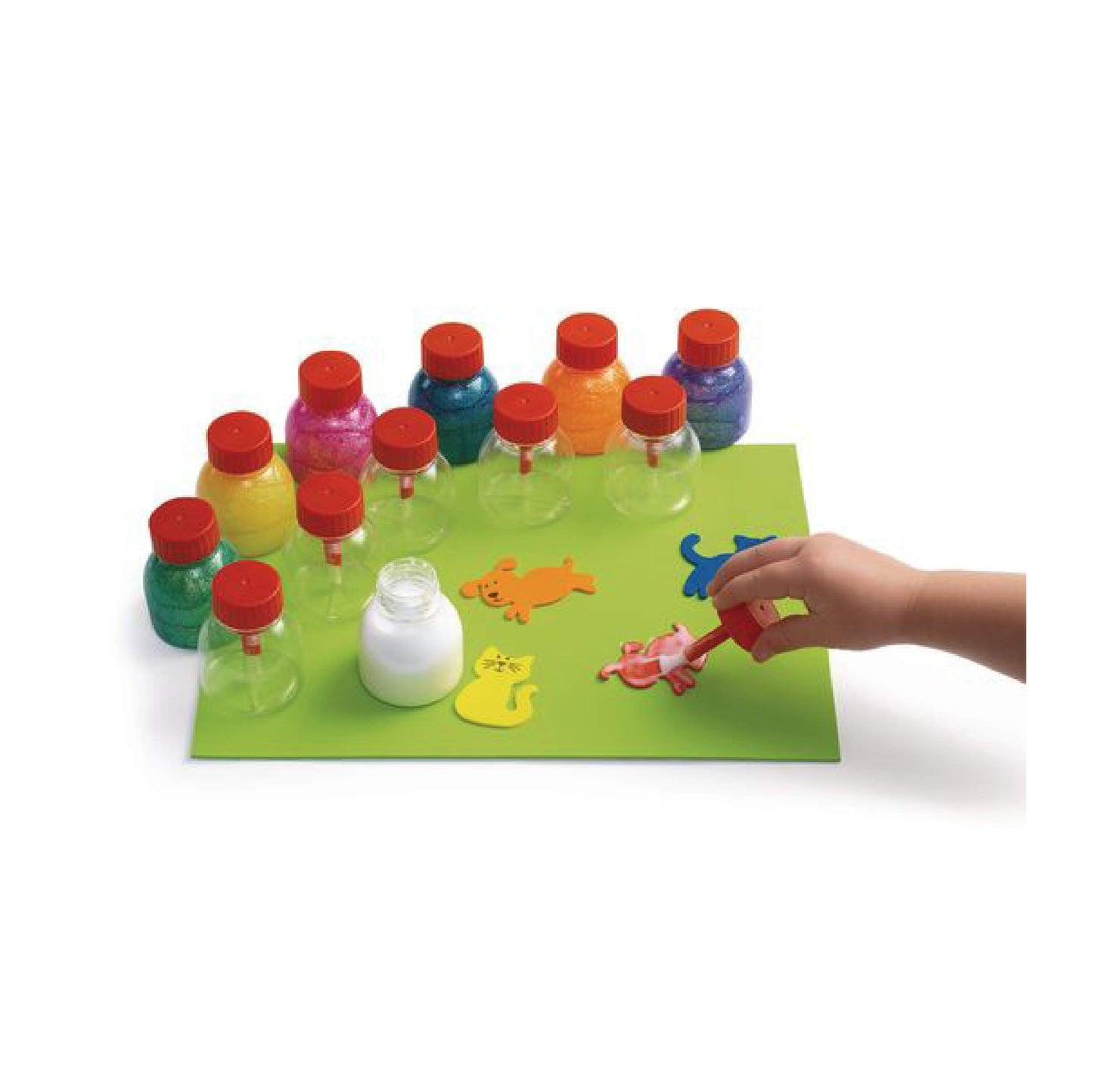 Colorations Glue Jars - Set of 12 - Empty Glue Bottles with Brushes