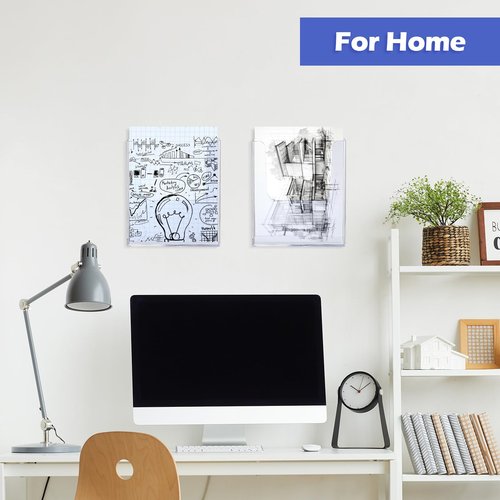 Ripeng 8 Pack Brochure Holder Wall Mount 8.5 x 11 Inch Clear Flyer Stand Acrylic Magazine Booklet Display Stand Plastic File Mail Literature Pamphlet Holder for Paper Organizer Rack Display